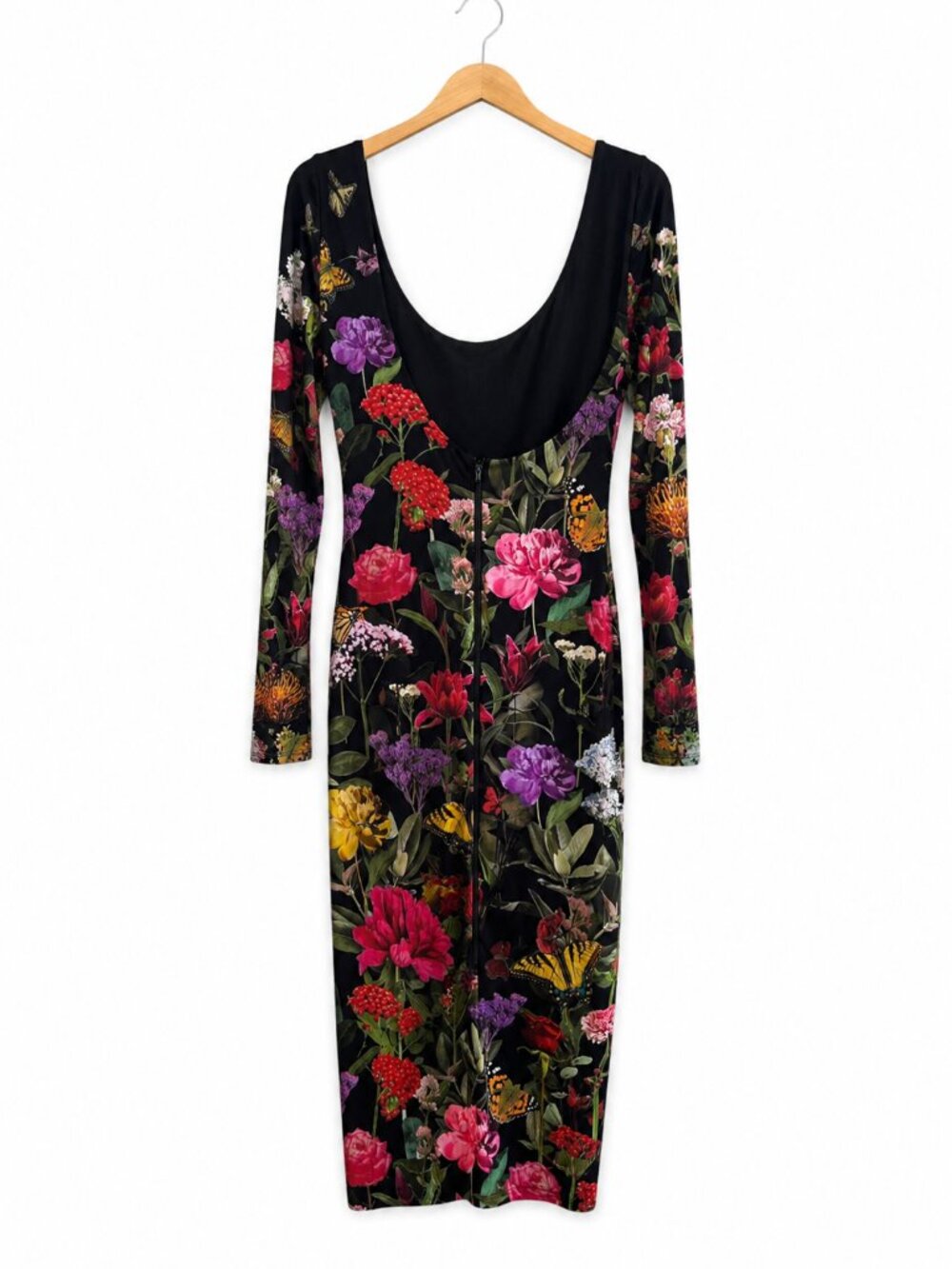 Alice + Olivia Delora Secret Garden Floral Midi Dress Size 10 - Picture 11 of 11